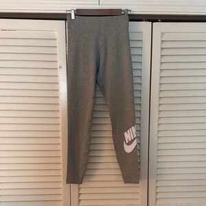 Nike Gray Leggings with White Logo